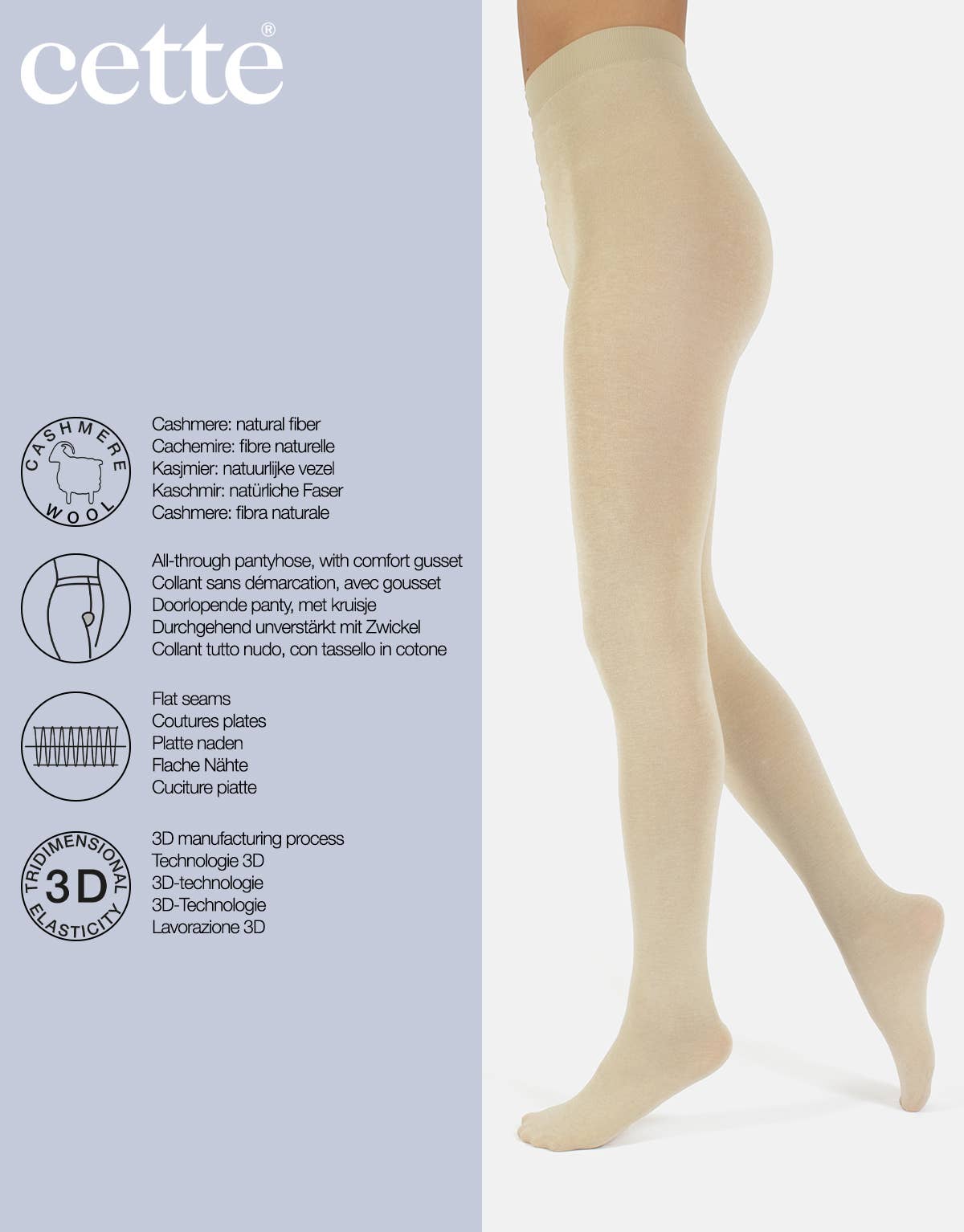 Cashmere Wool Tights 150 DEN, Winter tights: Navy