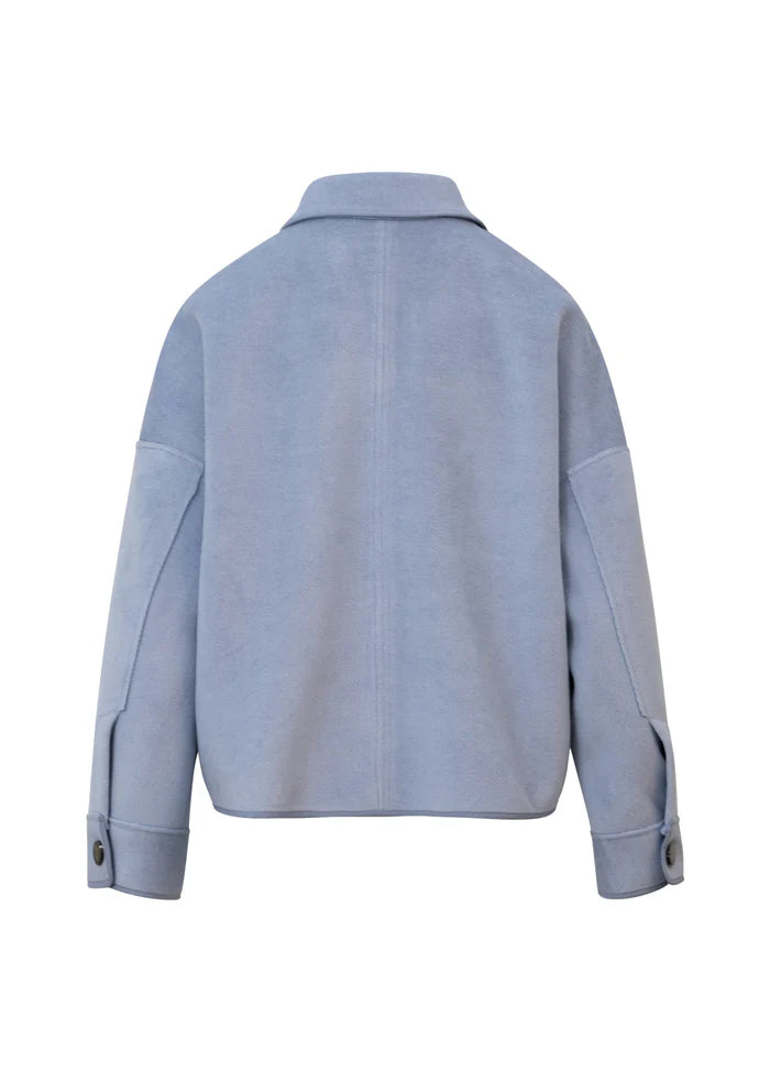 Short Wool Mix Jacket in Dusty Fog Blue