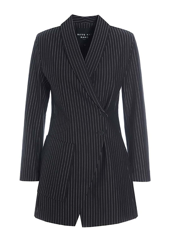 Pinstripe Jersey Blazer