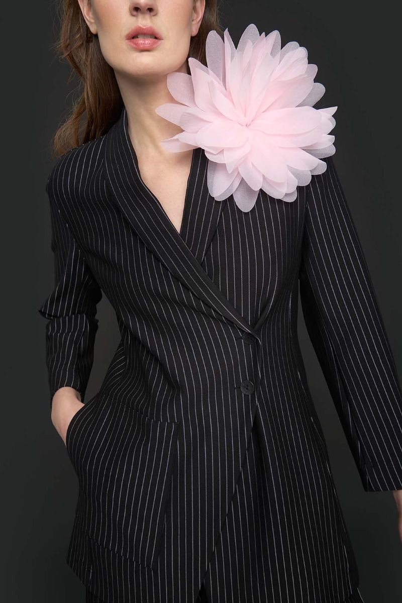 Pinstripe Jersey Blazer