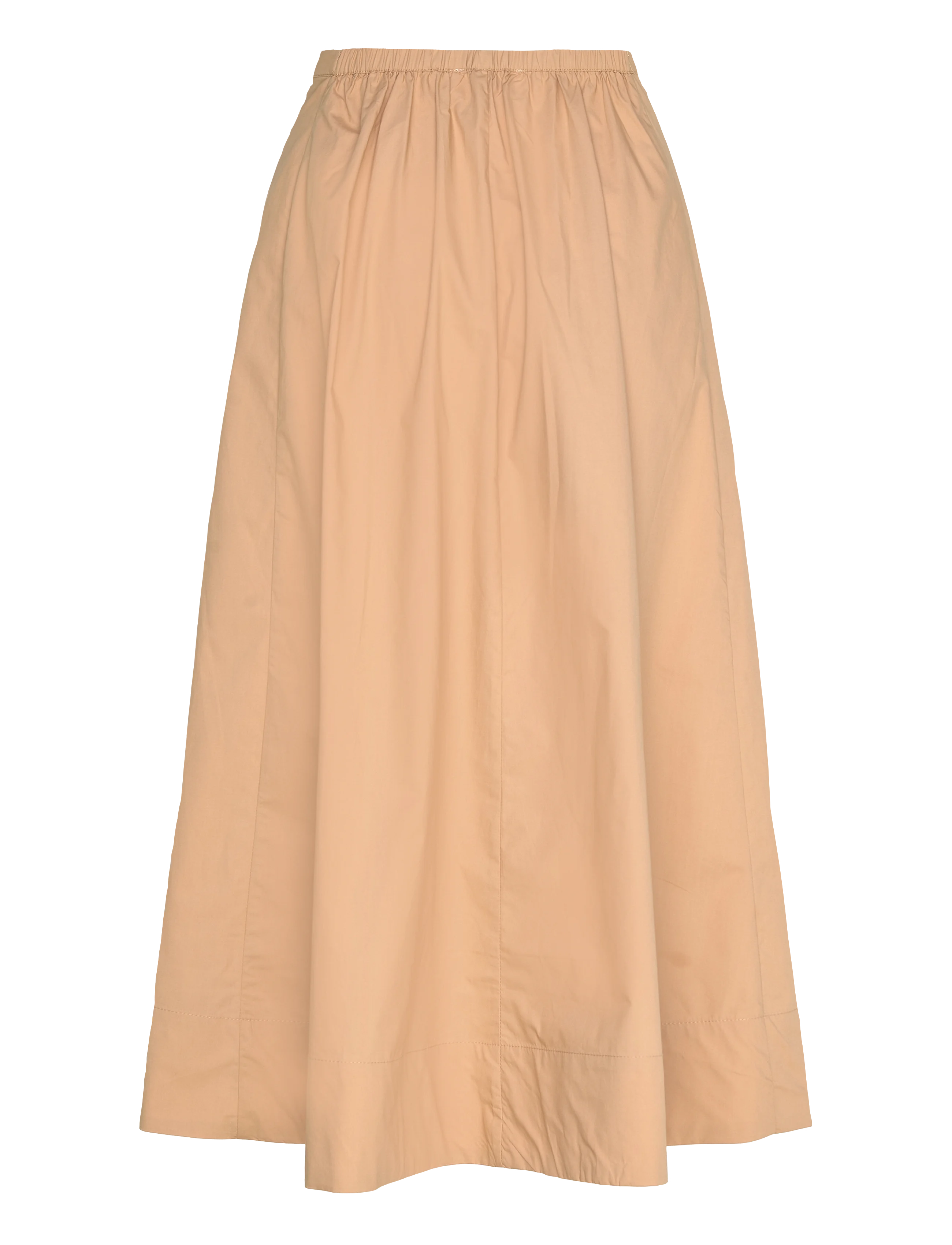 100% Cotton Kattia A-Line Flared Skirt in Beige