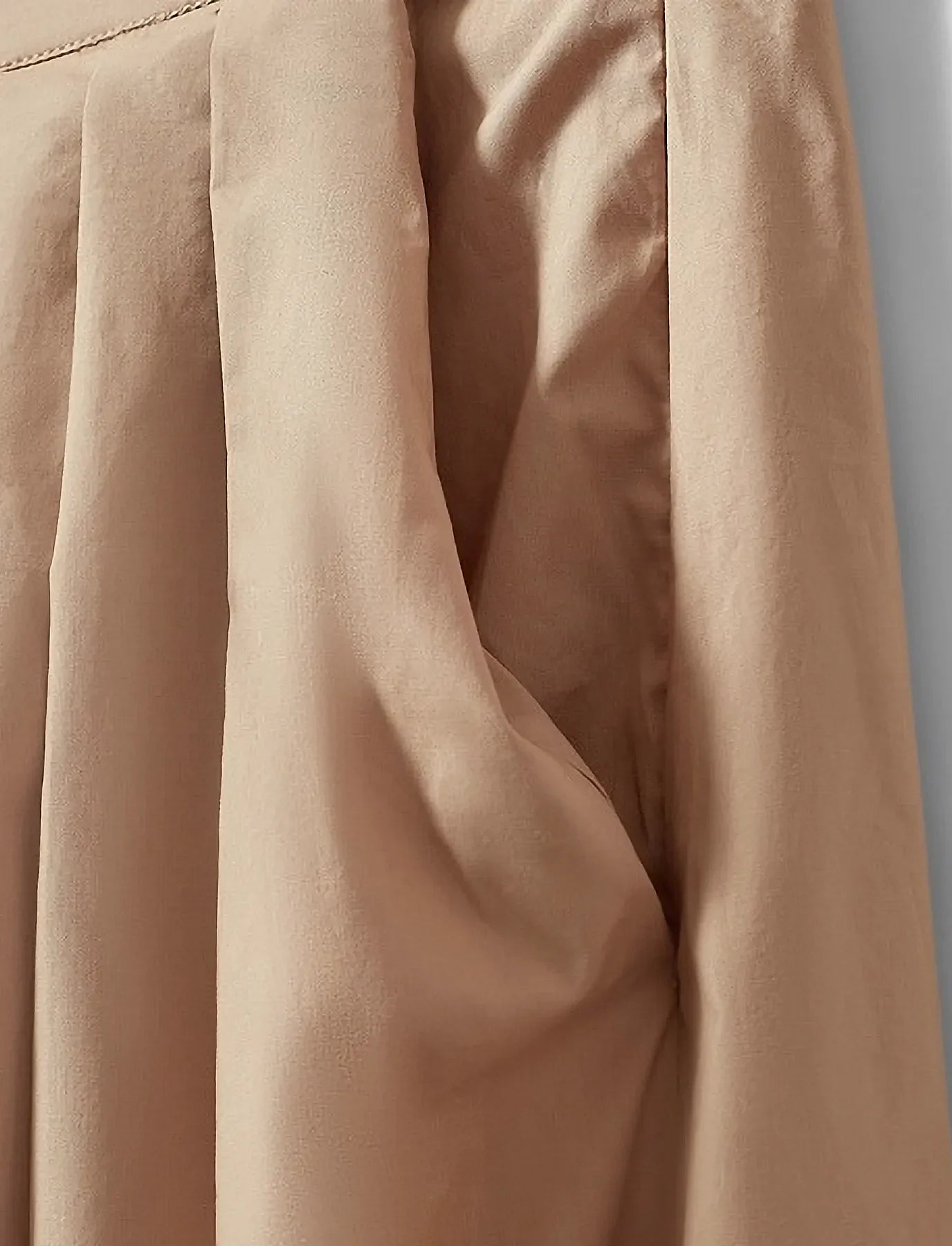 100% Cotton Kattia A-Line Flared Skirt in Beige