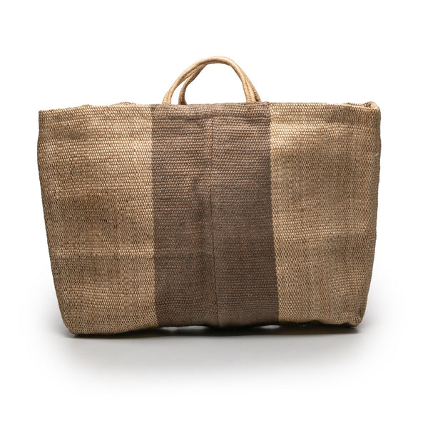 Extra Large Jute Bag with a Pale Grey Stripe