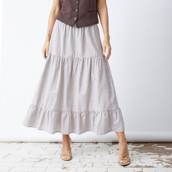 Aura Long Stripe Skirt