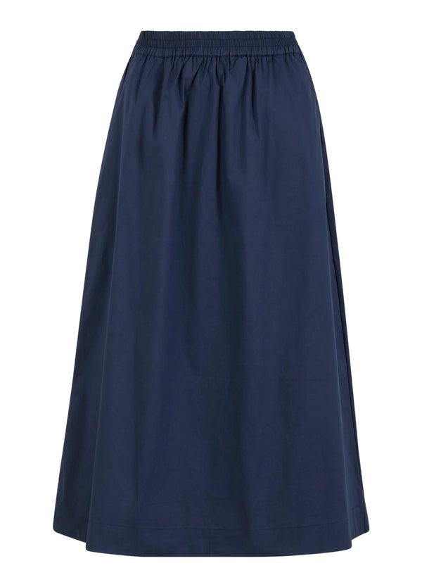 Cotton Mix Phoebe Skirt in Deep Navy