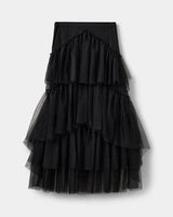 Black Tiered Net Skirt