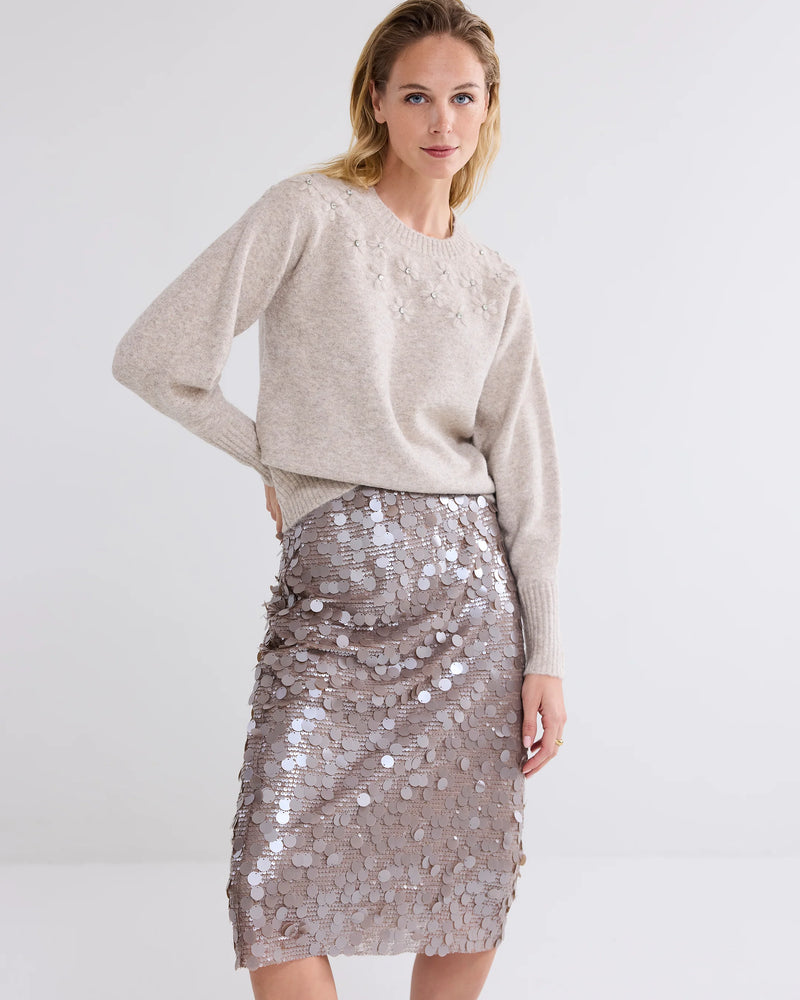 Lined Sequin Skirt