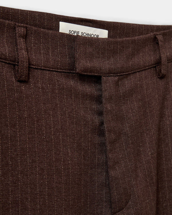 Brown Pinstripe Trousers