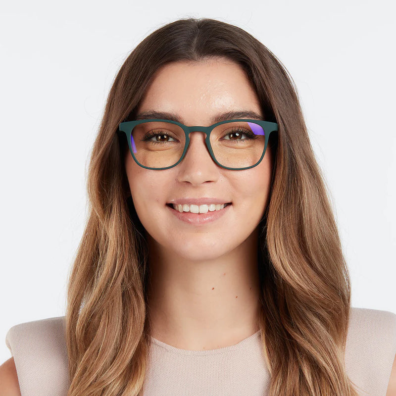 Dalston Blue Light Reading Glasses in Pink Tortoise