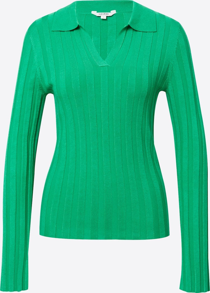 Valja polo sweater in grass green