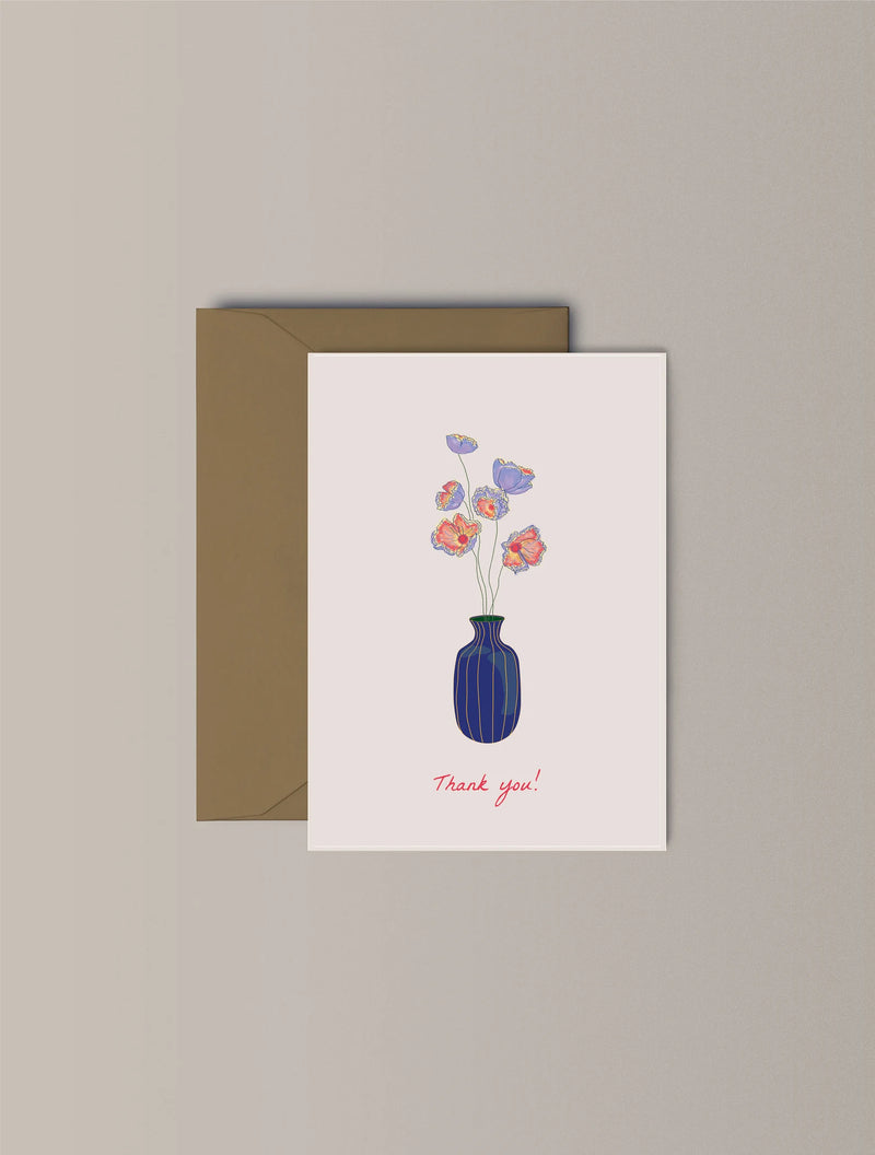 Thank you Blue Vase Card