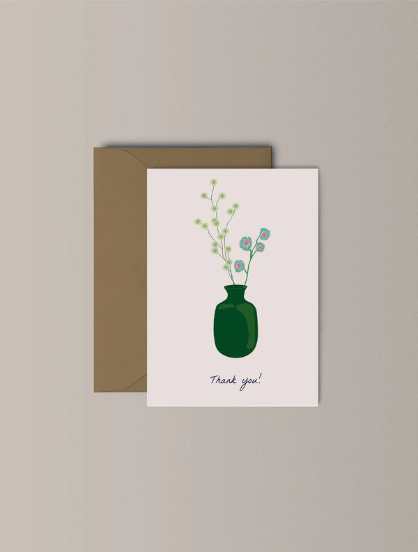 Thank you Green Vase Card