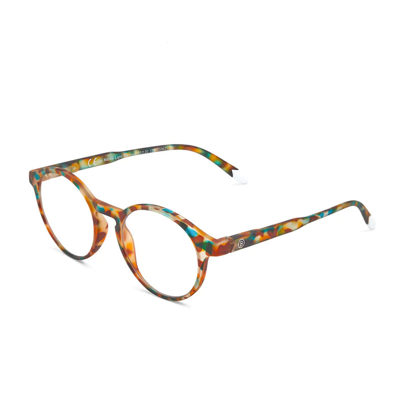 Le Marais Round Frame Reading Glasses in Light Tortoise